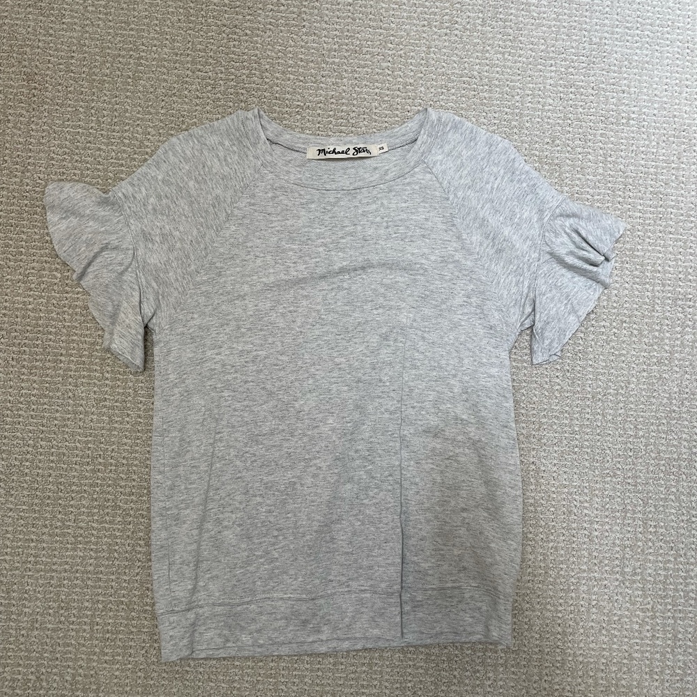 Michael Stars ruffle sleeve top